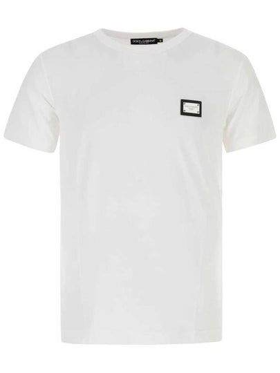 logo patch crew neck cotton short sleeve t-shirt white - DOLCE&GABBANA - BALAAN 2