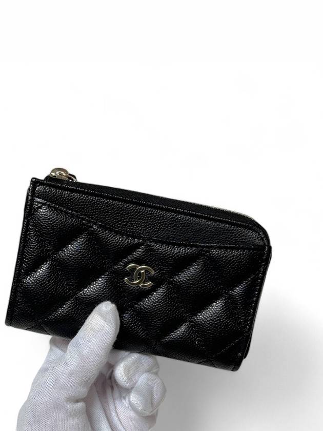 Card Holder Grained Calfskin & Gold Black - CHANEL - BALAAN 6