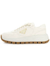 Triangle Logo Low Top Sneakers Ivory - PRADA - BALAAN 4