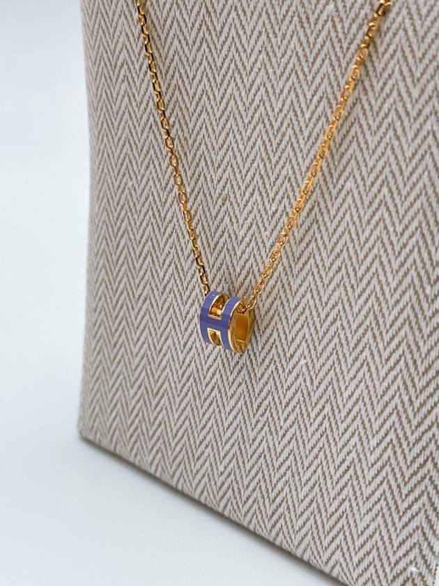 PopAche Mini Necklace Yellow Gold Lila Lilac H147992 - HERMES - BALAAN 4