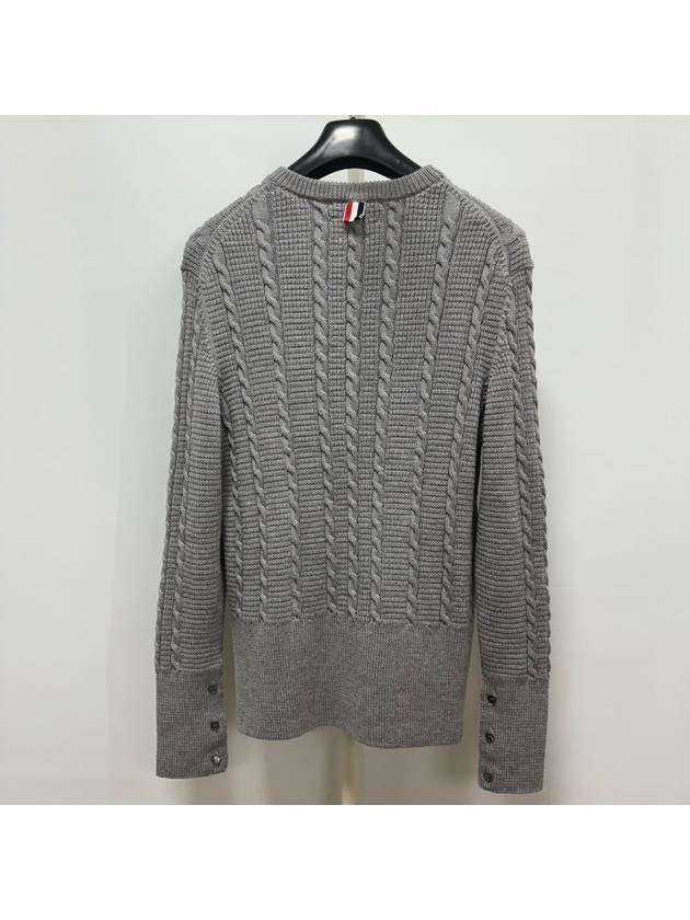 RWB Cable Wool Knit Top Grey - THOM BROWNE - BALAAN 3