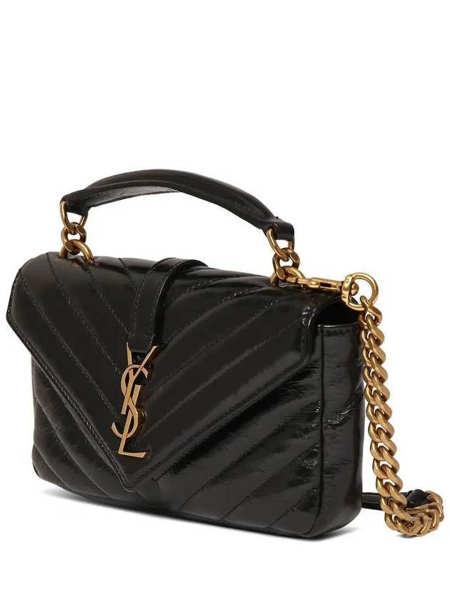 Applique Logo Quilted Calf Leather Tote Bag Black - SAINT LAURENT - BALAAN 4