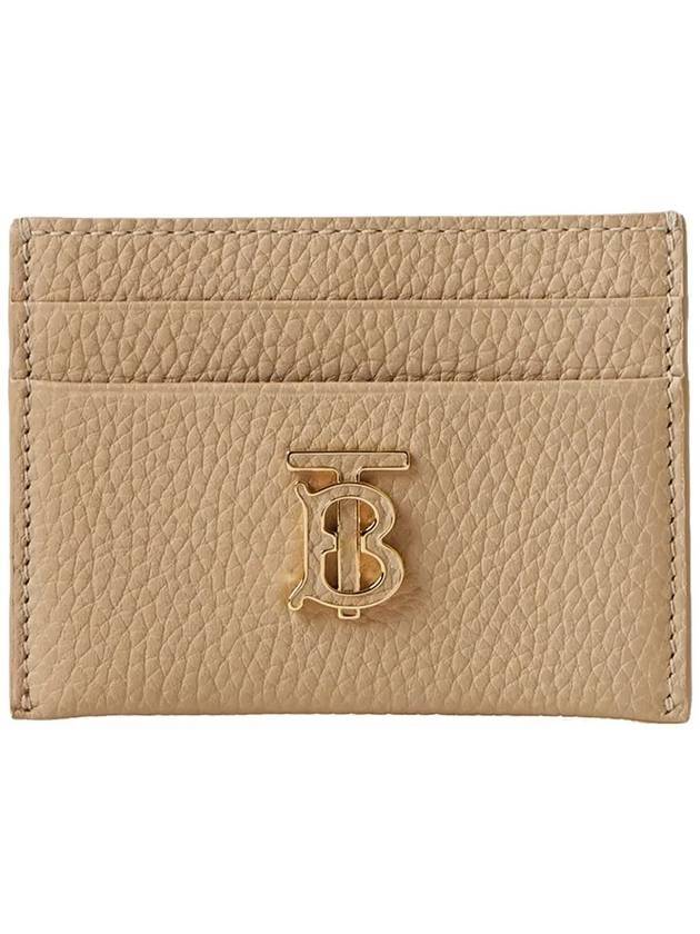 TB Grainy Leather Card Wallet Haute Beige - BURBERRY - BALAAN 1