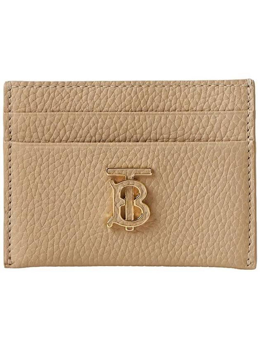 TB Grainy Leather Card Wallet Haute Beige - BURBERRY - BALAAN 1