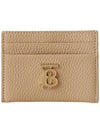 TB Grainy Leather Card Wallet Haute Beige - BURBERRY - BALAAN 1