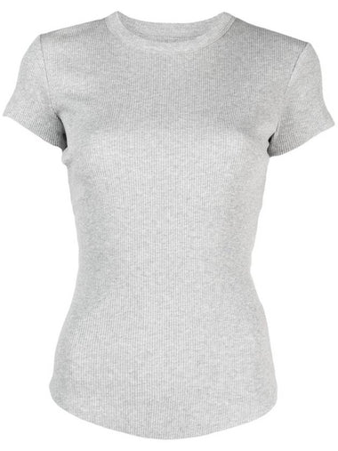 Crew Neck Fine Ribbed T-Shirt TS0111FAA2N39I - ISABEL MARANT - BALAAN 1