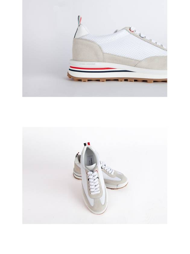 Thom Women Browne Nylon Tech Runner Low Top Sneakers Grey White - THOM BROWNE - BALAAN 7