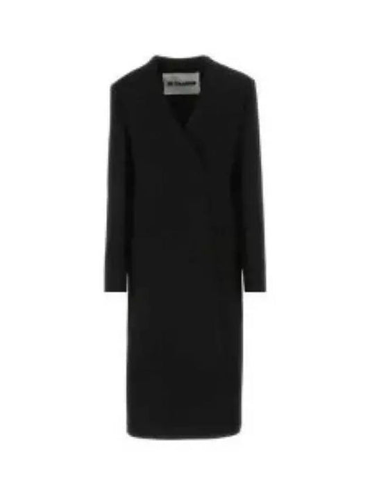 Long Sleeve Cashmere Single Coat Black - JIL SANDER - BALAAN 2