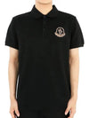 Men's Wappen Printing PK Short Sleeve Black 8A00023 89A16 998 - MONCLER - BALAAN 1