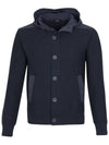 Button-Down Hooded Bomber Jacket Navy - HERNO - BALAAN 1