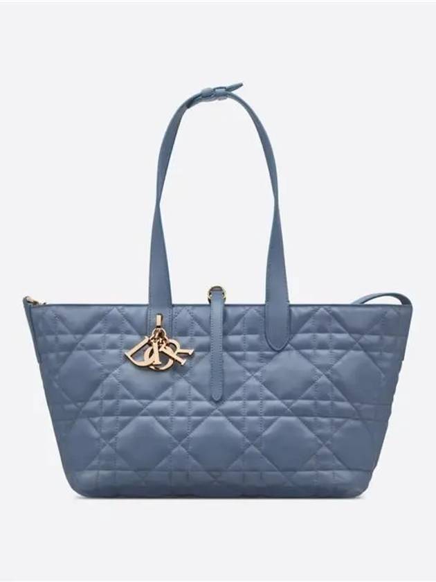 Toujours Macrocannage Calfskin Medium Tote Bag Denim Blue - DIOR - BALAAN 7