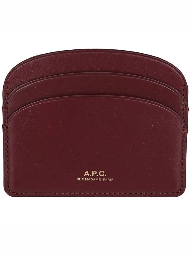 Demi Lune Card Wallet Burgundy - A.P.C. - BALAAN 3