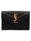 Monogram Envelope Small Half Wallet Black Gold - SAINT LAURENT - BALAAN 2