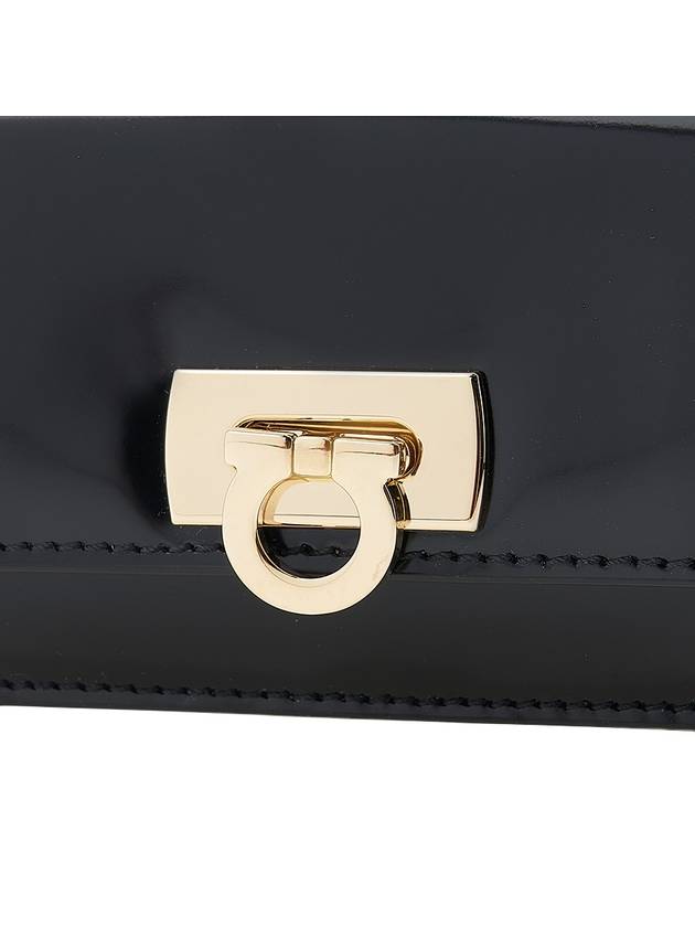 Women's Logo Closure Card Wallet Black - SALVATORE FERRAGAMO - BALAAN 7