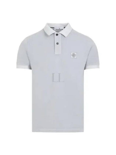 Wappen Cotton Short Sleeve Polo Shirt Sky Blue - STONE ISLAND - BALAAN 2