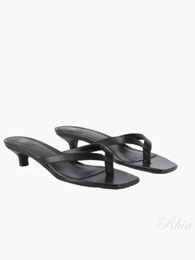 leather heel flip flops black - TOTEME - BALAAN 2