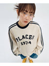 Place Vintage Track Embroidery Sweatshirt Oatmeal - MOO - BALAAN 2