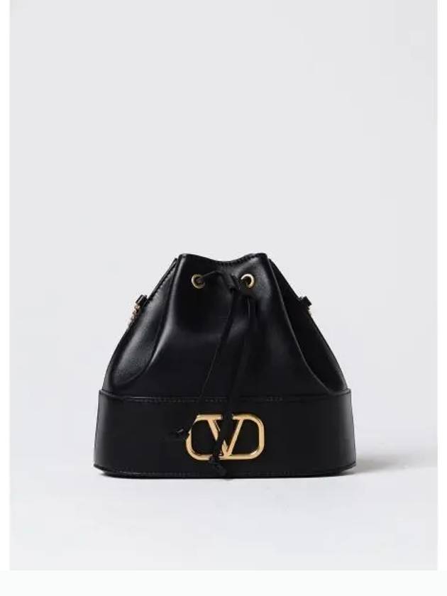 V Logo Signature Small Bucket Bag Black - VALENTINO - BALAAN 1