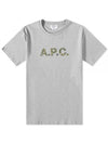 Liberty Camo Logo Short Sleeve T-Shirt Heathered Light Grey - A.P.C. - BALAAN 1