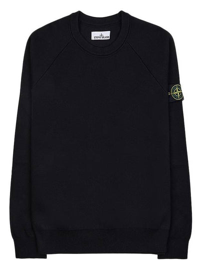 Men's Wappen Patch Crew Neck Knit Top Black - STONE ISLAND - BALAAN 2