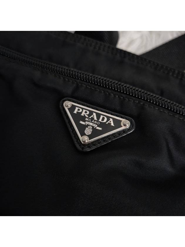 Triangle logo nylon tesuto cross bag black - PRADA - BALAAN 5