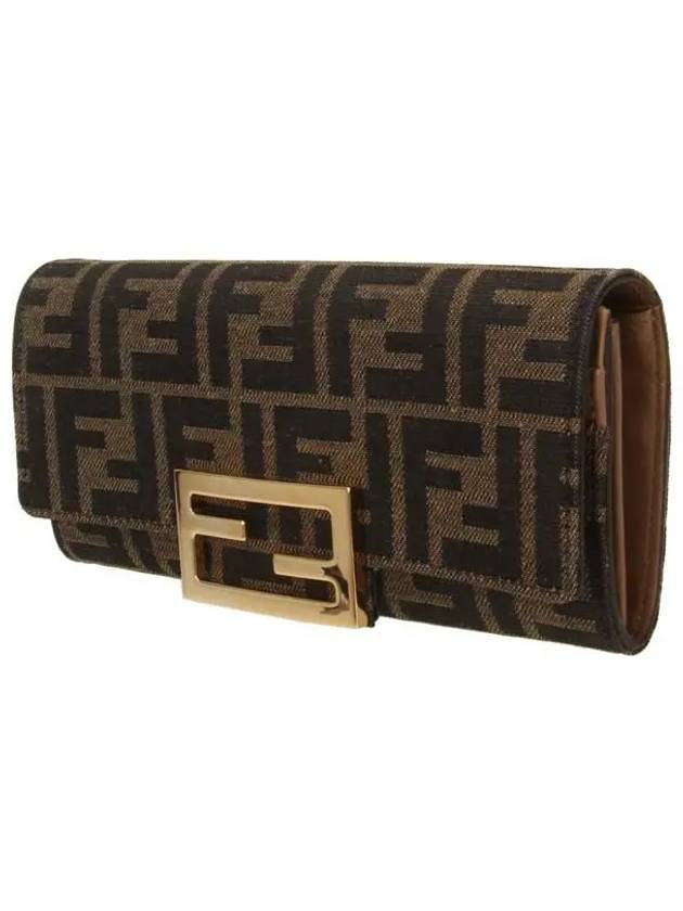 Fabric Chain Long Wallet Brown - FENDI - BALAAN 3