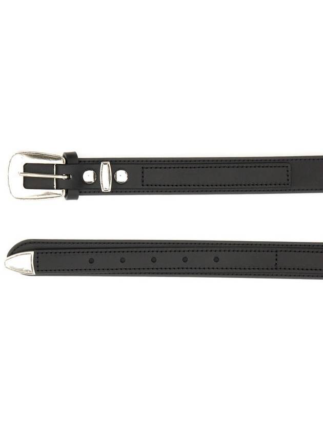 Minimal Western Cow Leather Belt Black - LEMAIRE - BALAAN 6