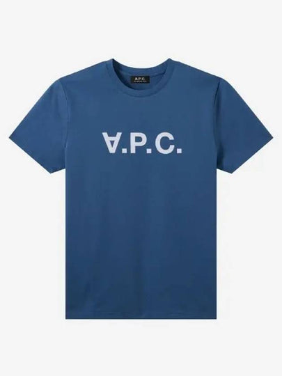 VPC Logo Organic Cotton Short Sleeve T-Shirt Blue - A.P.C. - BALAAN 2