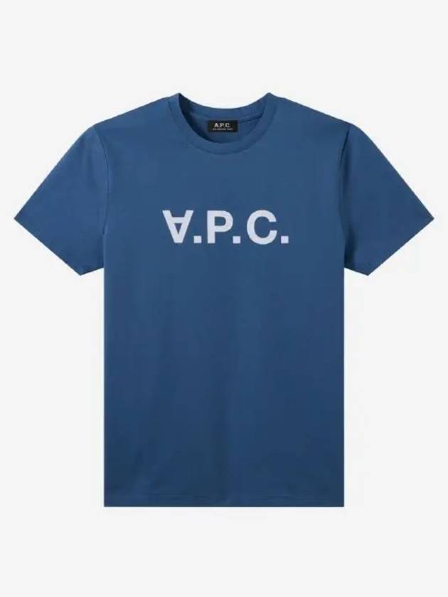 VPC Logo Organic Cotton Short Sleeve T-Shirt Blue - A.P.C. - BALAAN 3