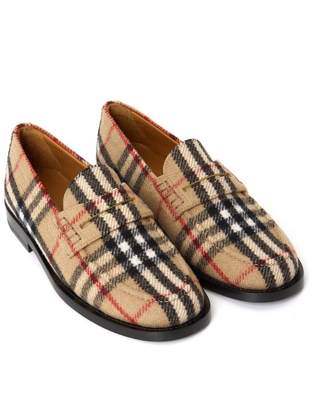 Checked Wool Loafers Archive Beige - BURBERRY - BALAAN 4