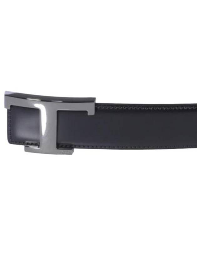 T Timeless Logo Leather Belt Black - TOD'S - BALAAN 4