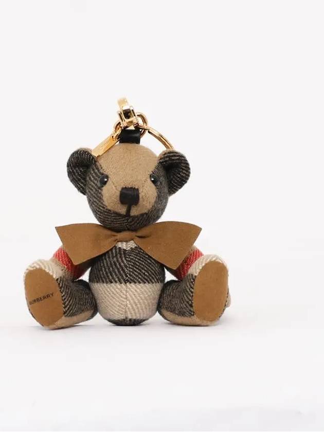 Checked Bear Keychain Beige - BURBERRY - BALAAN 3