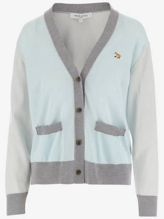 Maison Kitsune Baby Fox Patch Color Block Cardigan MW00505KT1036P305 - MAISON KITSUNE - BALAAN 2