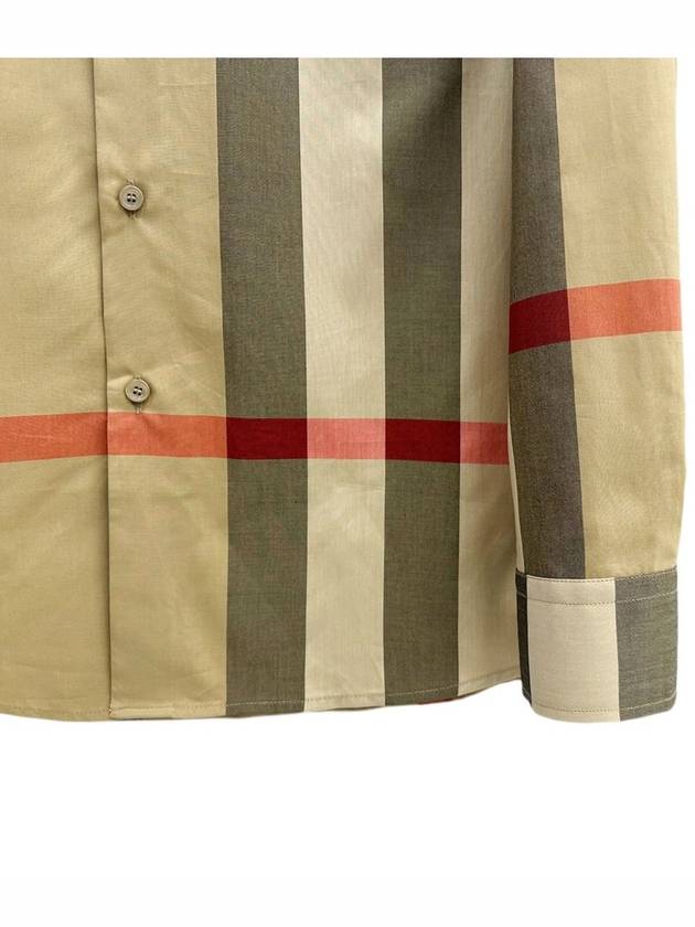 Check Cotton Long Sleeve Shirt Archive Beige - BURBERRY - BALAAN 5