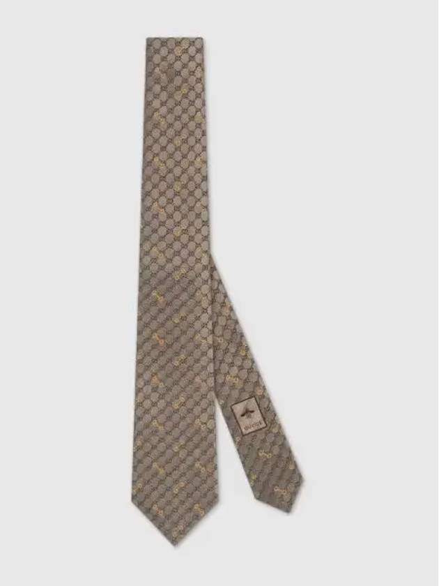 GG Horsebit Embroidery Silk Jacquard Tie Brown - GUCCI - BALAAN 2