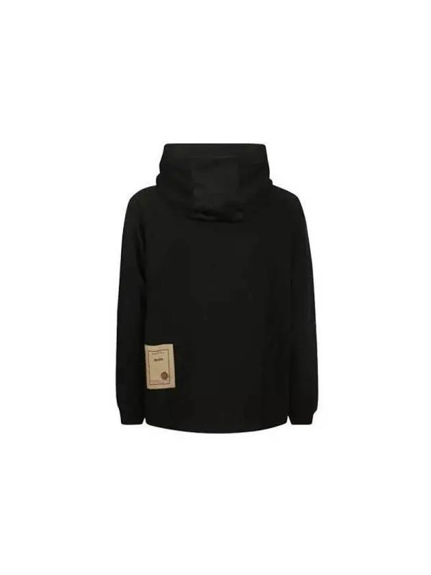 Chest Pocket Label Patch Hoodie Black - TEN C - BALAAN 3