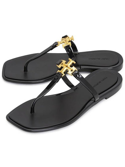 Roxanne Jelly Logo Flip Flops Black - TORY BURCH - BALAAN 2