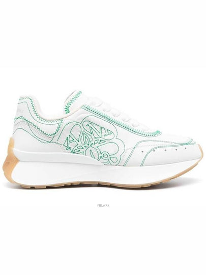 Sprint Runner Low Top Sneakers White Green - ALEXANDER MCQUEEN - BALAAN 2