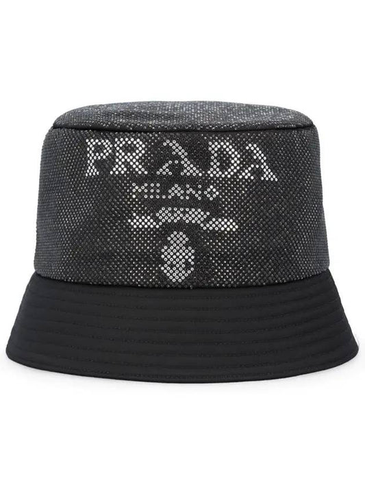 micro stud logo bucket hat black - PRADA - BALAAN 1