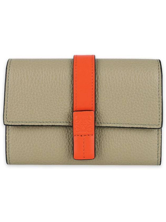 Soft Grain Small Vertical Calfskin Half Wallet Clay Green Orange - LOEWE - BALAAN 2