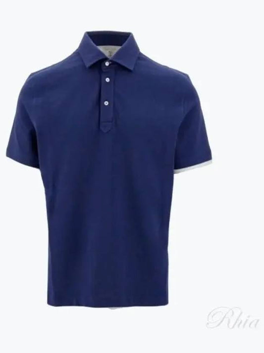 Long Sleeve T-Shirt ME8543966CKB21 P24 PRUSSIAN BLUE LIGHT GRAY - BRUNELLO CUCINELLI - BALAAN 2