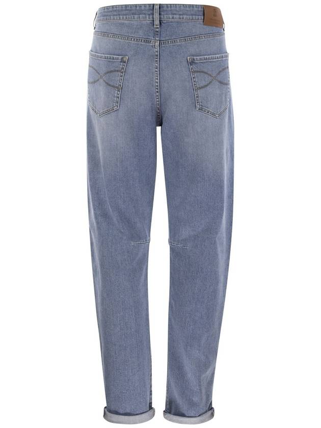 Low Rise Tapered Leg Denim Straight Jeans Blue - BRUNELLO CUCINELLI - BALAAN 3