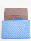 Intrecciato Large Clutch Bag Blue - BOTTEGA VENETA - BALAAN 3