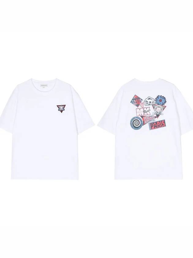 Maison Kitsune Surf Collage Print Cotton Short Sleeve T Shirt MM00116 - POLO RALPH LAUREN - BALAAN 1