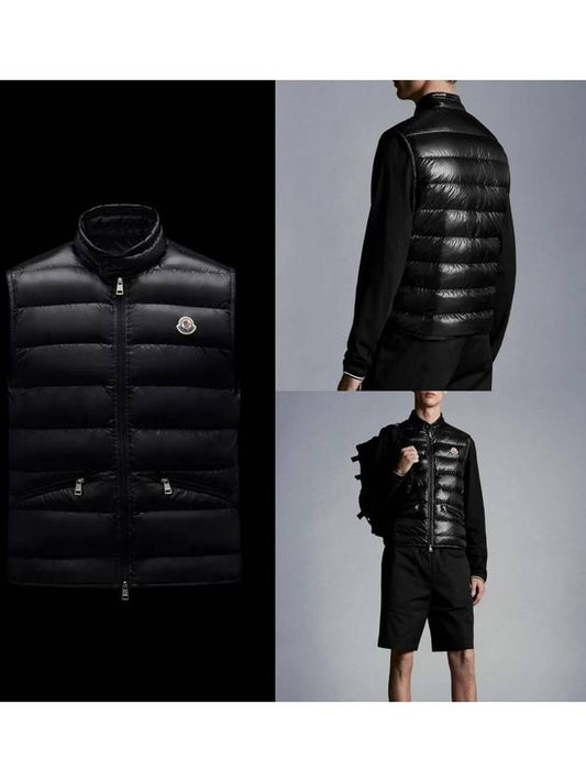 Gui Logo Patch Padded Vest Black - MONCLER - BALAAN 2