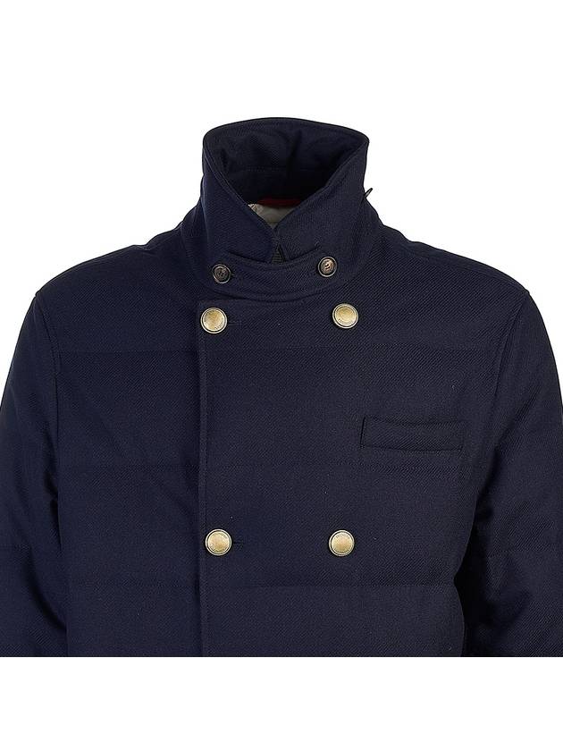 Double Breasted Padded Coat Navy - BRUNELLO CUCINELLI - BALAAN 5