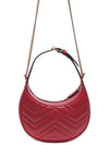 GG Marmont Half Moon Mini Bag Red - GUCCI - BALAAN 5