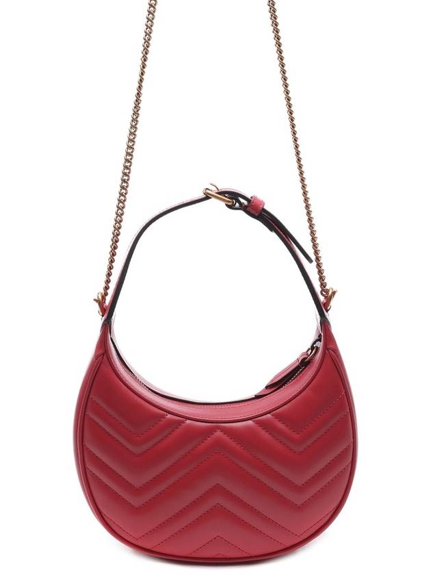 GG Marmont Half Moon Mini Bag Red - GUCCI - BALAAN 5