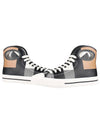 Check Porthole Detail High Top Sneakers - BURBERRY - BALAAN 2