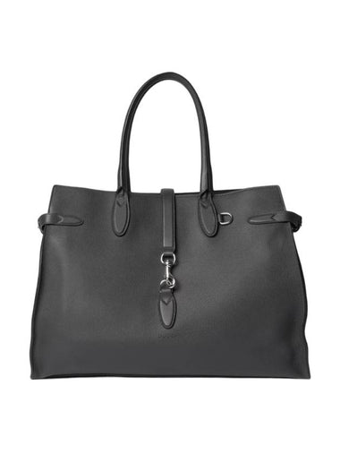 Hook Closure Large Leather Tote Bag Grey - GUCCI - BALAAN 1